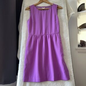 J Crew Dress‎ Womens 4 Purple Sleeveless Sheath Pockets Lined Wedding Summer